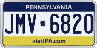 PA license plate JMV6820