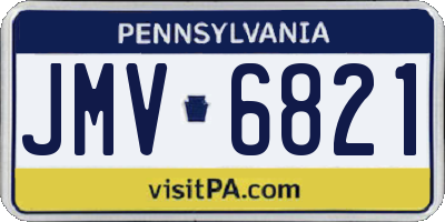PA license plate JMV6821
