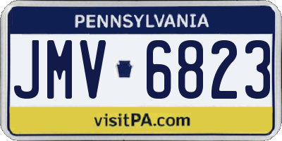PA license plate JMV6823