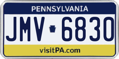 PA license plate JMV6830