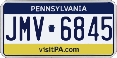 PA license plate JMV6845