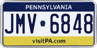 PA license plate JMV6848