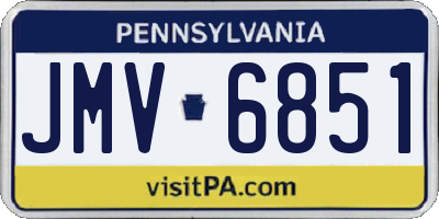 PA license plate JMV6851