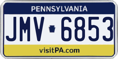 PA license plate JMV6853