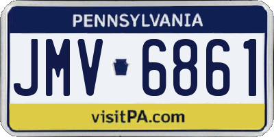 PA license plate JMV6861