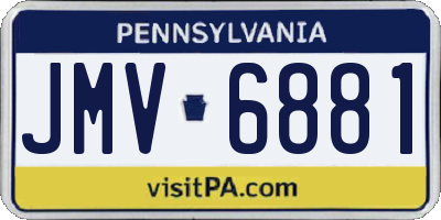 PA license plate JMV6881