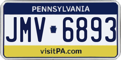 PA license plate JMV6893