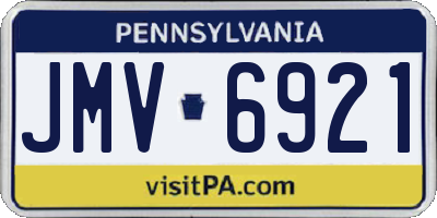 PA license plate JMV6921