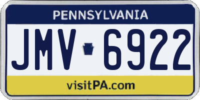 PA license plate JMV6922