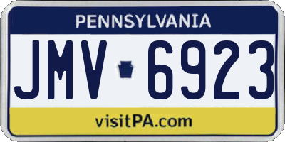 PA license plate JMV6923