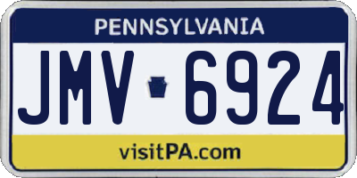 PA license plate JMV6924