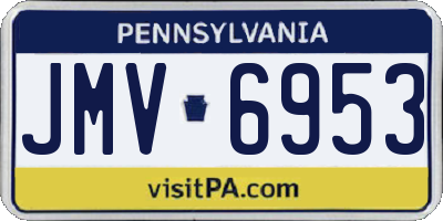 PA license plate JMV6953