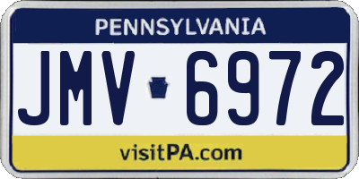 PA license plate JMV6972