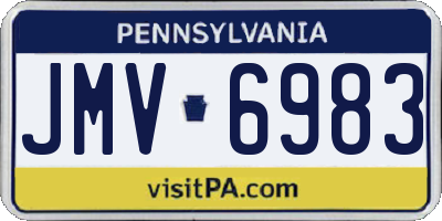 PA license plate JMV6983