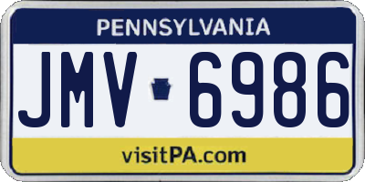 PA license plate JMV6986