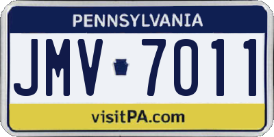 PA license plate JMV7011