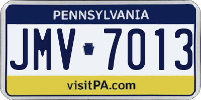 PA license plate JMV7013