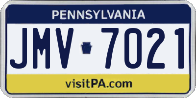 PA license plate JMV7021