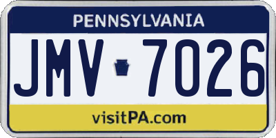 PA license plate JMV7026