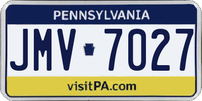 PA license plate JMV7027