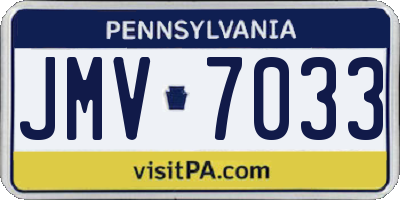 PA license plate JMV7033
