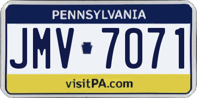 PA license plate JMV7071
