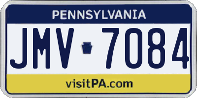 PA license plate JMV7084