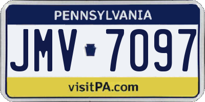 PA license plate JMV7097