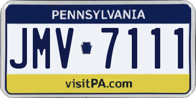 PA license plate JMV7111