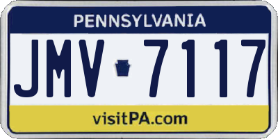 PA license plate JMV7117