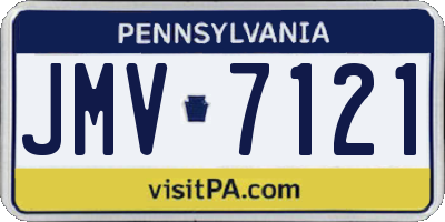 PA license plate JMV7121