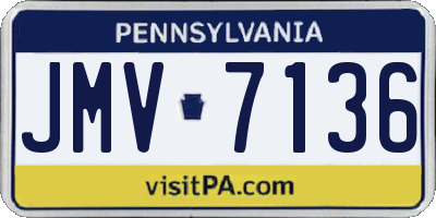 PA license plate JMV7136