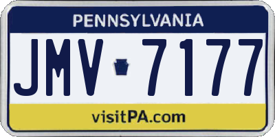 PA license plate JMV7177