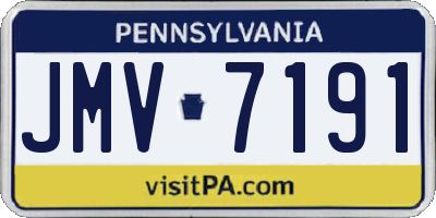 PA license plate JMV7191