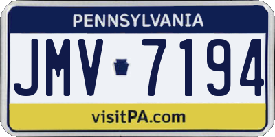 PA license plate JMV7194
