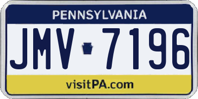 PA license plate JMV7196