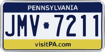 PA license plate JMV7211