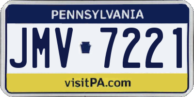 PA license plate JMV7221