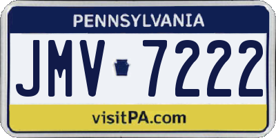 PA license plate JMV7222