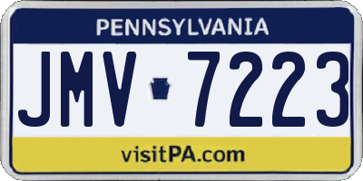 PA license plate JMV7223