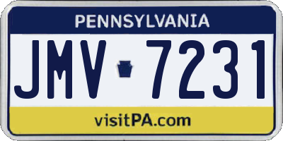 PA license plate JMV7231