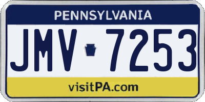 PA license plate JMV7253