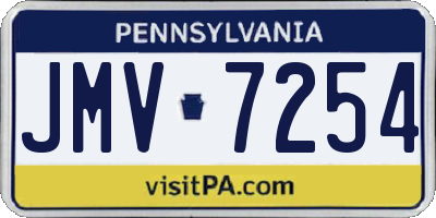 PA license plate JMV7254