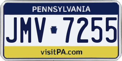 PA license plate JMV7255