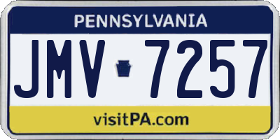 PA license plate JMV7257