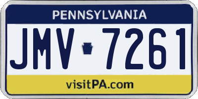 PA license plate JMV7261