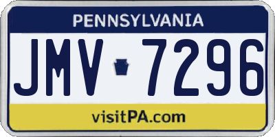PA license plate JMV7296