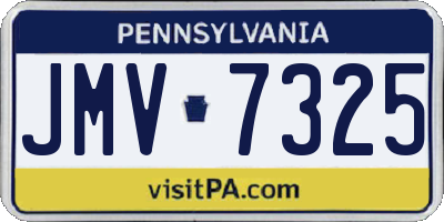 PA license plate JMV7325