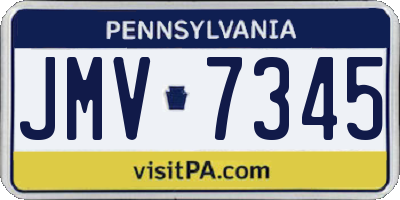 PA license plate JMV7345