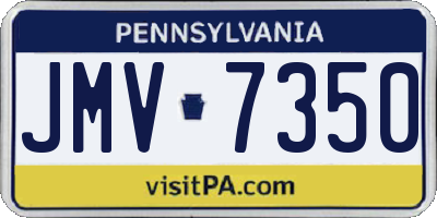 PA license plate JMV7350